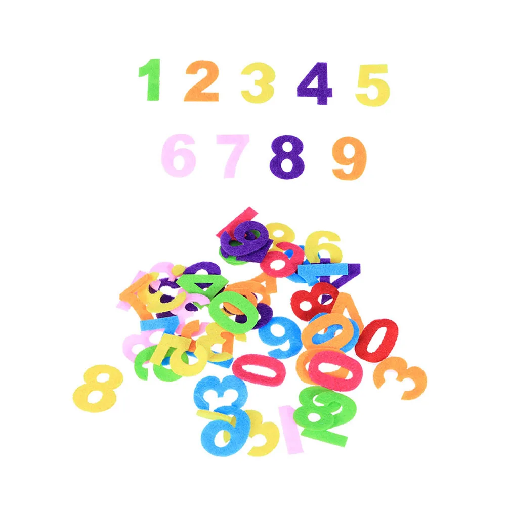100pcs Digital Alphabet Cloth Non-Woven Felt Numbers For Crafts Diy Sewing Patches Handmade Supplies Mixed Color Felt