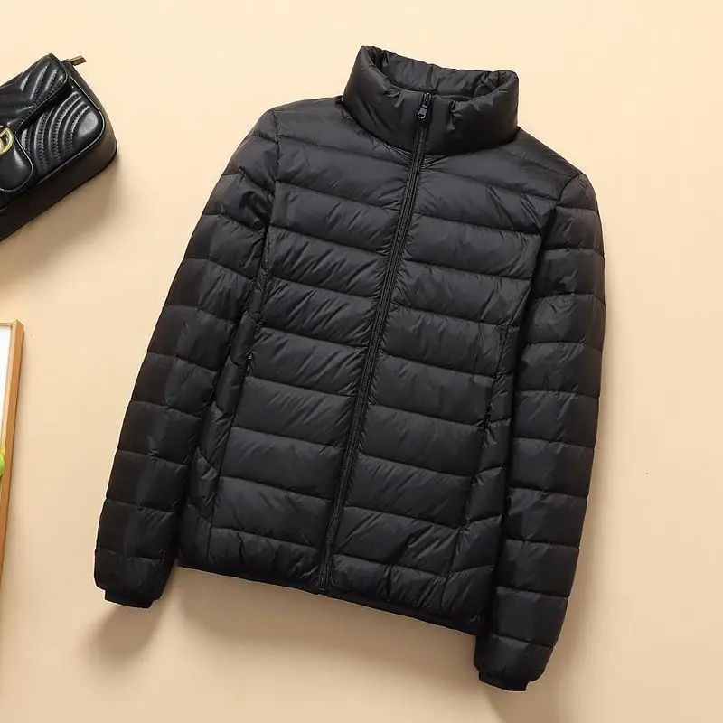 سترة قصيرة مبطنة للرجال، معطف قطني مبطن بياقة عالية على شكل رغيف الخبز، معطف شتوي عالي الجودة محشو بريش البط #2