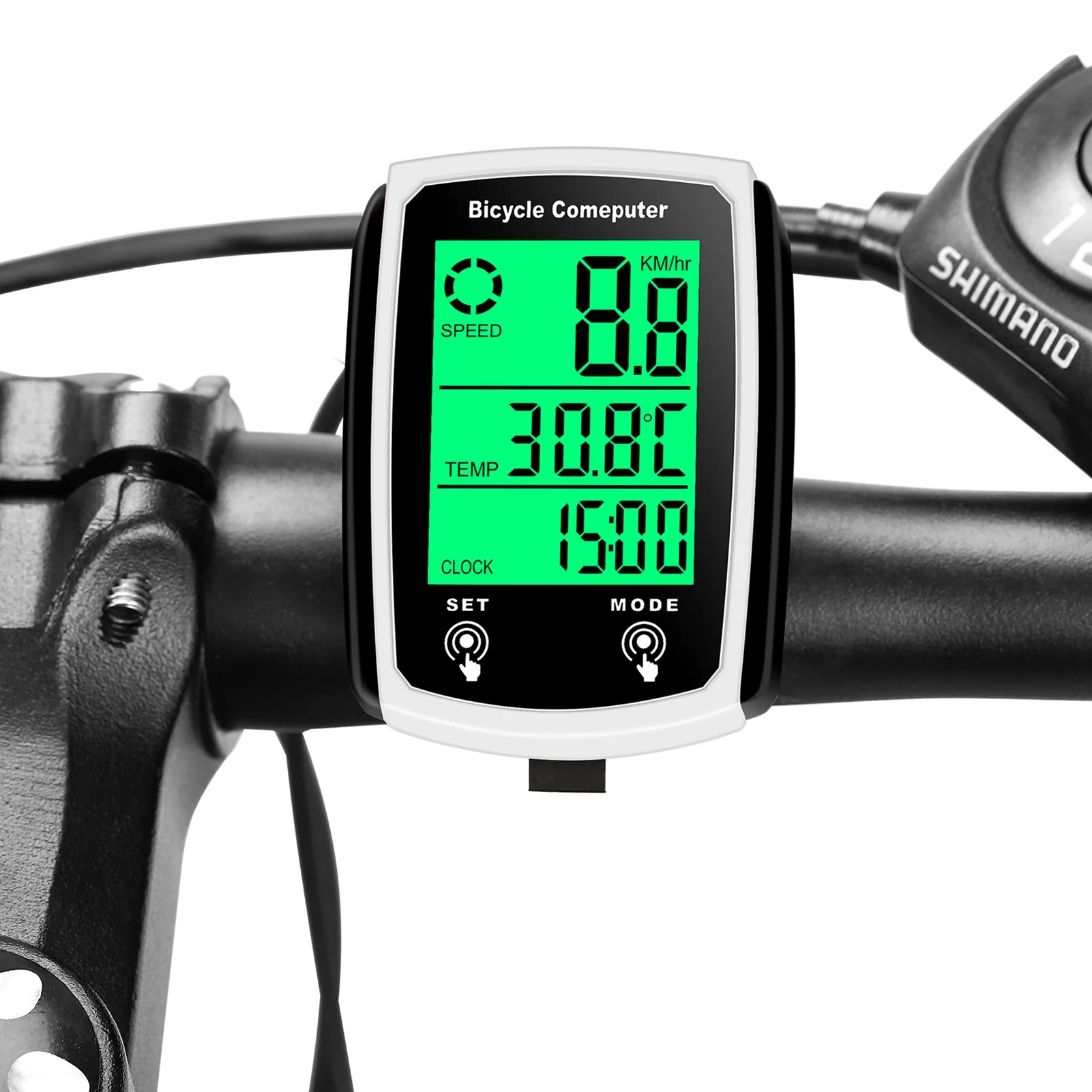 Wired Bike Computer 19 Functions Touch Bike Speedometer Odometer Waterproof Computer with Backlight Computer