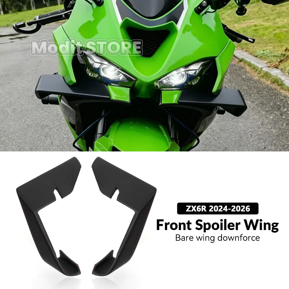 

For Kawasaki ZX6R zx6r ZX-6R 2024 2025 2026 Motorcycle Side Winglet Front Spoiler Wing Fairing Fixed Lower lip Wing Aerodynamic