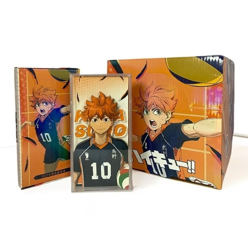 

Haikyuu!! Anime Hinata Shoyo Tobio Kageyama 3D Crystal Autostereoscopy Acrylic 12pcs Three-dimensional Ornament Toys for Kids