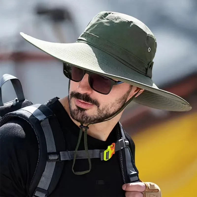 جديد الشمس حماية قبعة صيد الصيف تنفس شبكة التخييم التنزه قبعات المضادة للأشعة فوق البنفسجية قبعة الشمس تسلق الجبال قبعات الرجال بنما قبعة