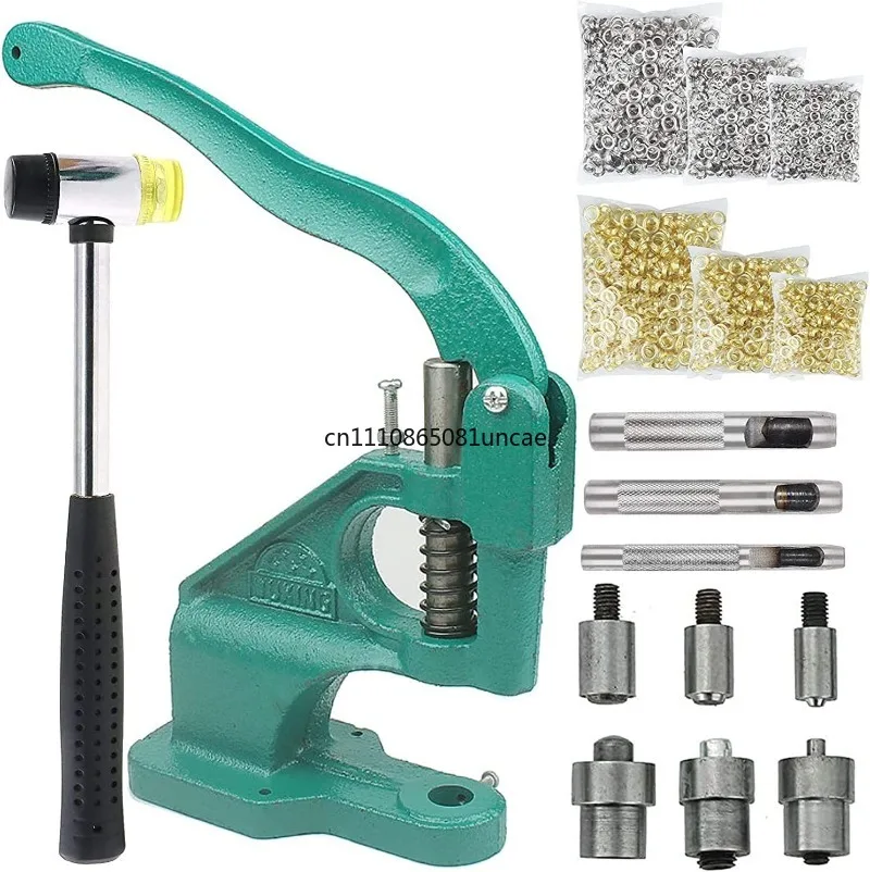 Manual Eyelet Punch Machine Hand Press Hole Punching Tool Kit Loop Mold DIY Craft Installation Accessory