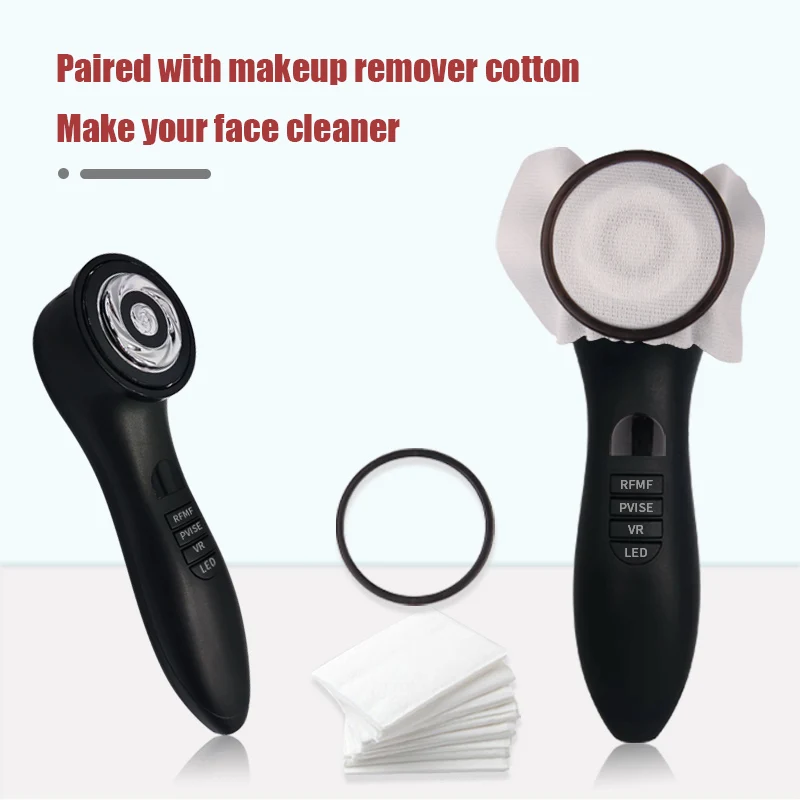 Dispositif de beauté portatif multifonctionnel, nettoyage par vibrations et lumière colorée personnalisable, prix de gros, dernière collection 2025