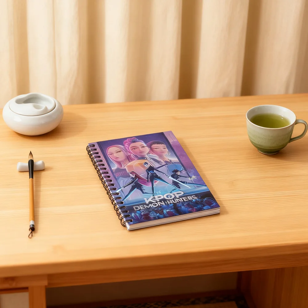 دفتر ملاحظات حلزوني من K-pop Demon Hunters لشخصية الرسوم المتحركة لدراسة الكتابة والهدايا لعشاق القرطاسية واللوازم المدرسية