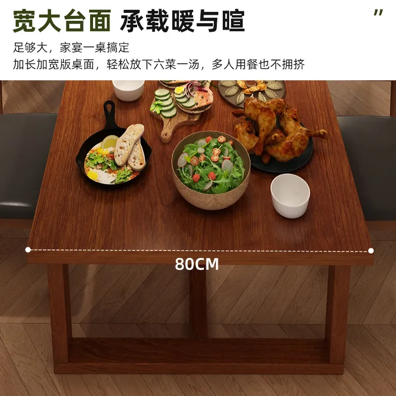 Large Solid Wood Leg Tea Table Dining or Small Apartment Living Room Modern Chinese Style Coffee Table Eating