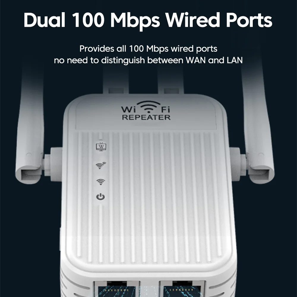 Picture 5: WiFi Signal Amplifier Repeater 300M 4 Antenna European And American Standards Wireless Network Repeater Booster