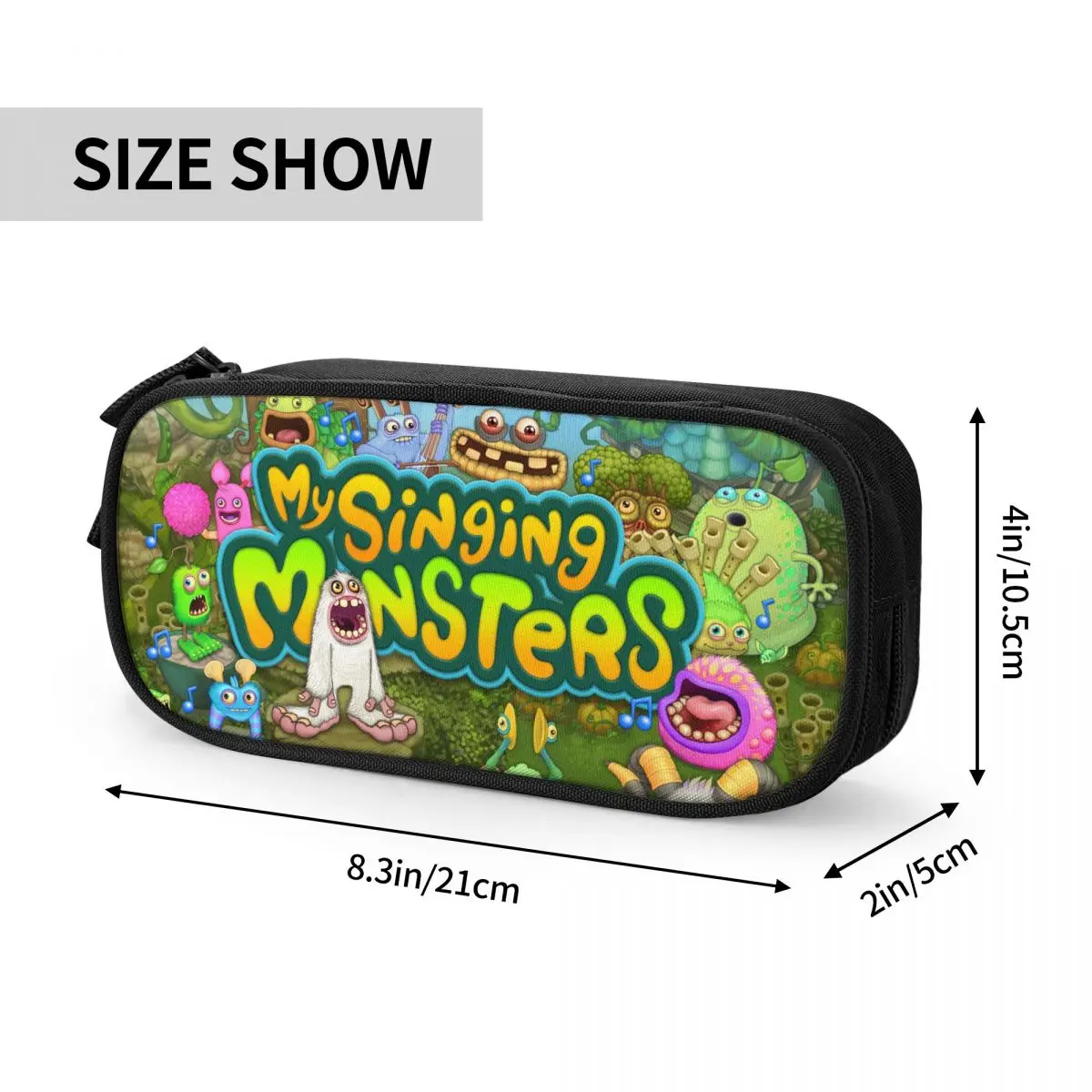 Imagem -06 - Meu Canto Monstros Lápis Case Jogo Cartoon Pen Box Estudante Grande Armazenamento Material Escolar Zipper Pencilcases