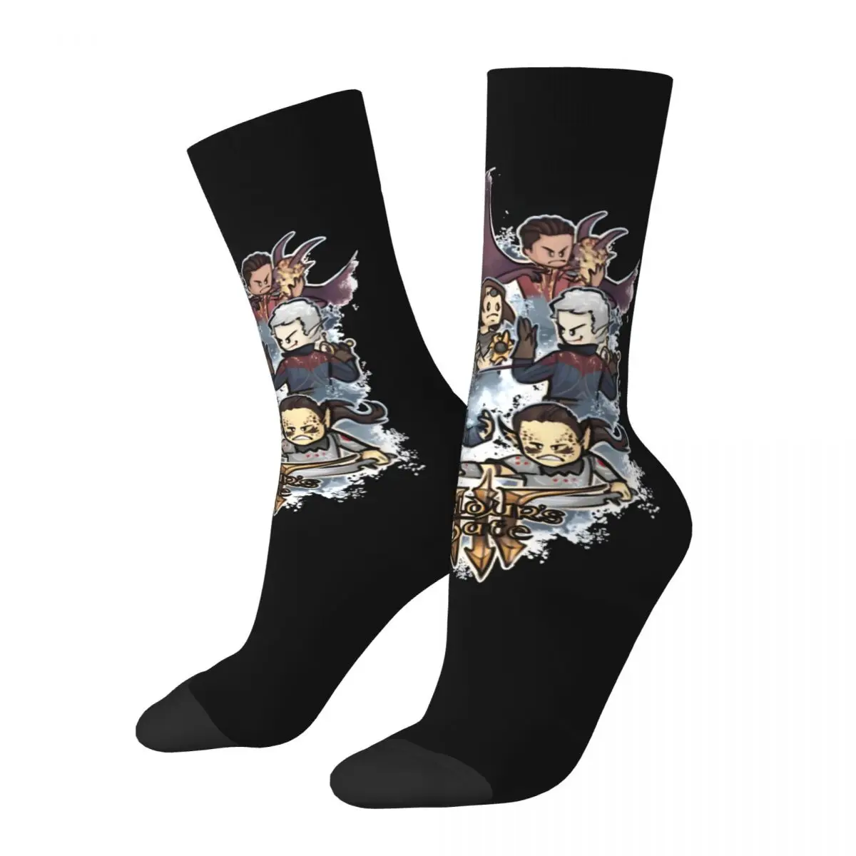 

Crazy compression BG3 Sock for Men Hip Hop Harajuku Baldurs Gate 3 Happy Seamless Pattern Printed Boys Crew Sock Casual Gift