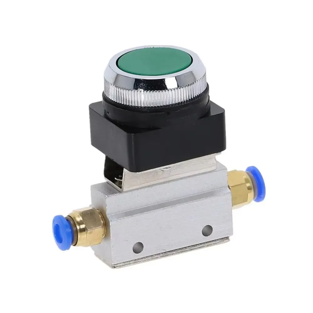 Mechanical valve 1/8" Thread 2 Position 3 Way Green Flat Push Button Momentary Pneumatic Valve MOV-321PP - Image 2