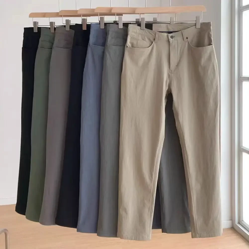 Lemon-pantalones de chándal clásicos para hombre, chándal informal de negocios con bolsillos, cuatro lados, Otoño e Invierno