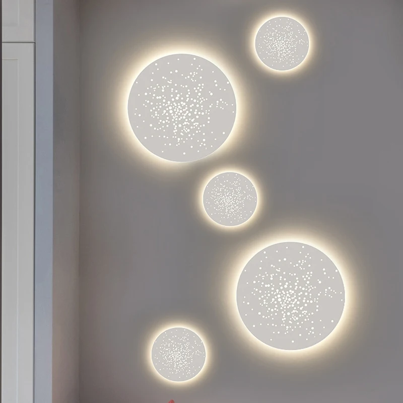 

Cosmic Sky Restaurant LED Wall Lamps Simple Circular Wall Lights Modern Sofa Background Lighting Living Room Bedroom Decor Lamp