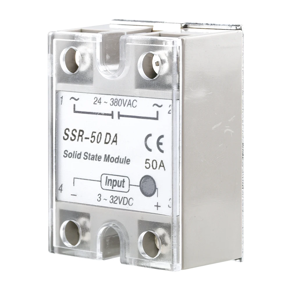 Solid state Relay SSR-10DA SSR-25DA SSR-40DA SSR-50DA 10A 25A 40A 50A actually 3-32V DC TO 24-380V AC SSR 10DA 25DA 40DA 50DA