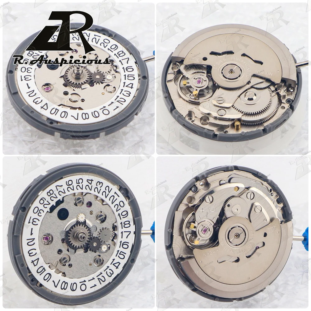 Relógio mecânico automático do movimento, acessórios da modificação da precisão alta, data branca, 3 horas, NH34A NH35A NH36A 8215, 24 joias