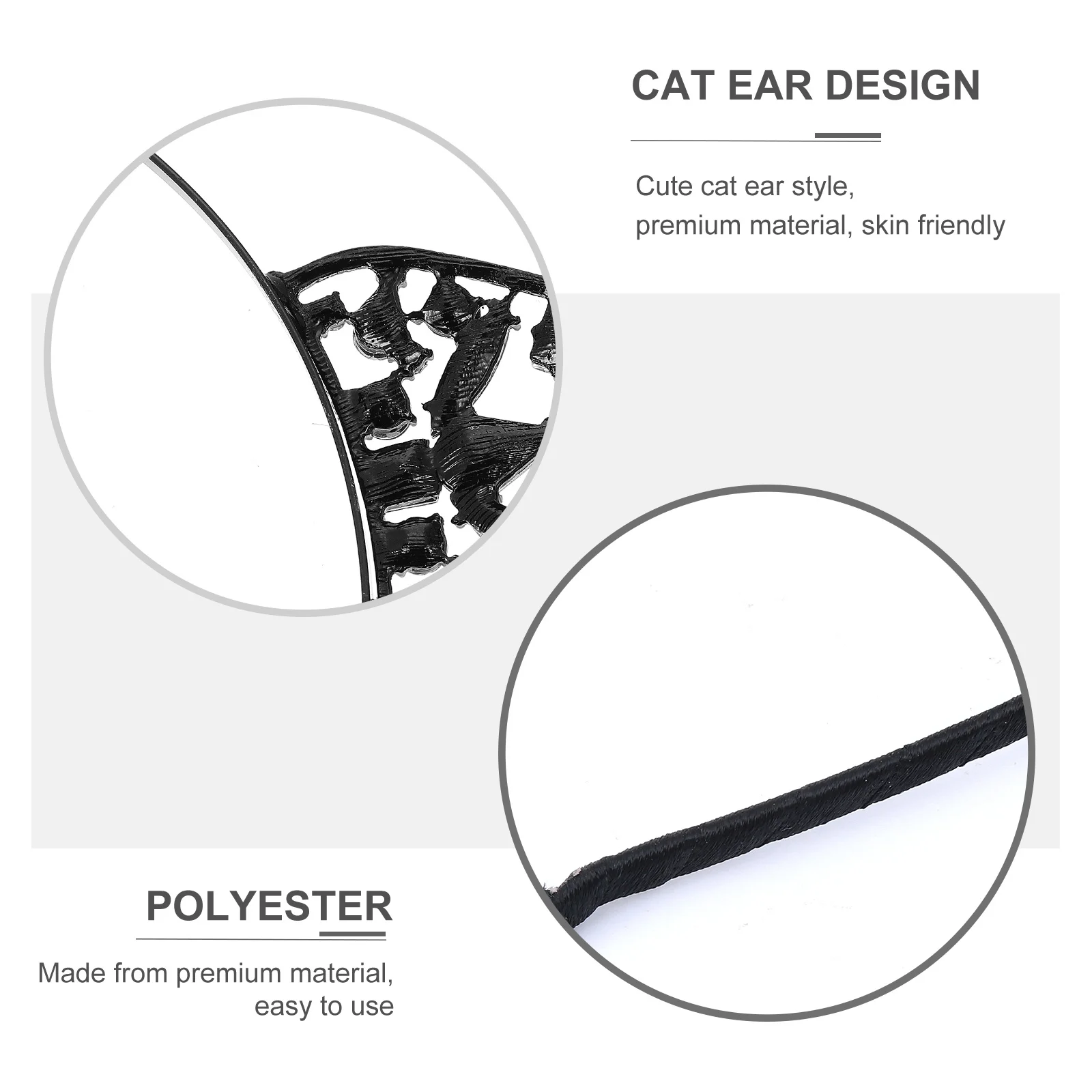 

3Pcs Crystal Rhinestone Cat Ears Headbands Unique Accessories for Girls Cat Ears Headband Adorable Female Headband