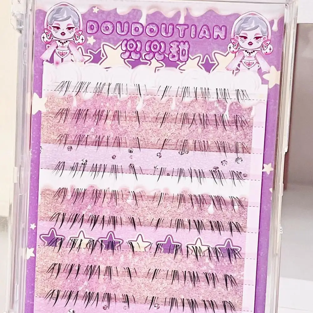 Estensione delle ciglia Ciglia inferiori senza colla Ciglia a grappolo Adesivo Strumento per ciglia naturali Ciglia per trucco fata auto finte sotto l'uso R8V8