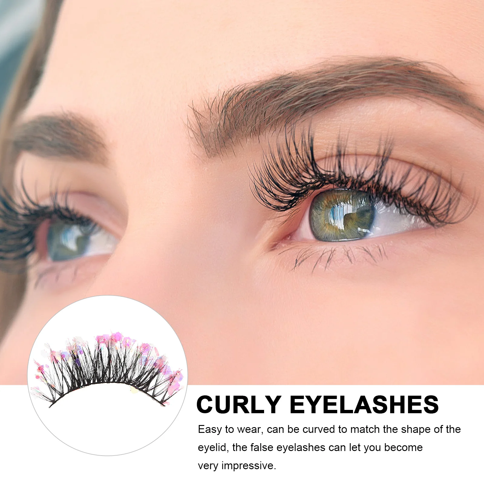 

3 Pairs Fake Eyelashes Glitter Wispy Individual False Lashes For Women Makeup Accessories Party Wedding Event