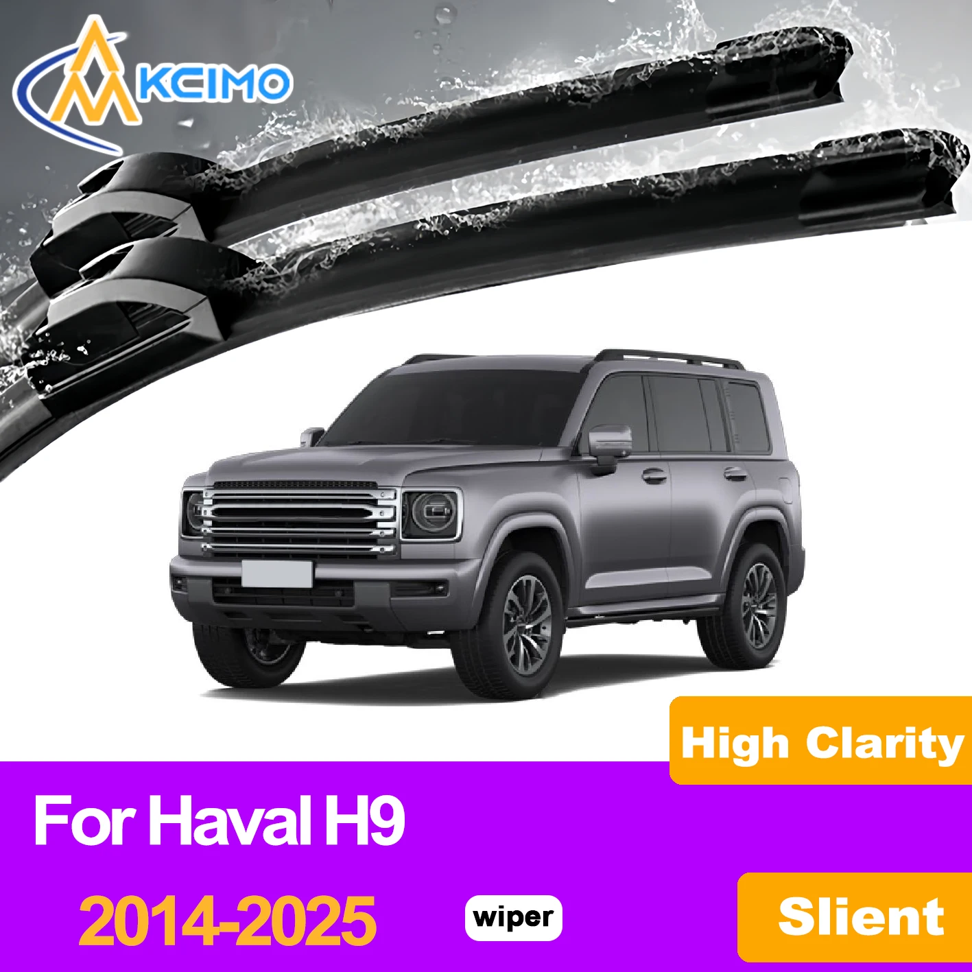 

KCIMO 2PCS Front Windshield Wiper Blades For Haval H9 2014-2025, Water Repellent Rubber Smooth Operation Long Life Vehicle Wiper