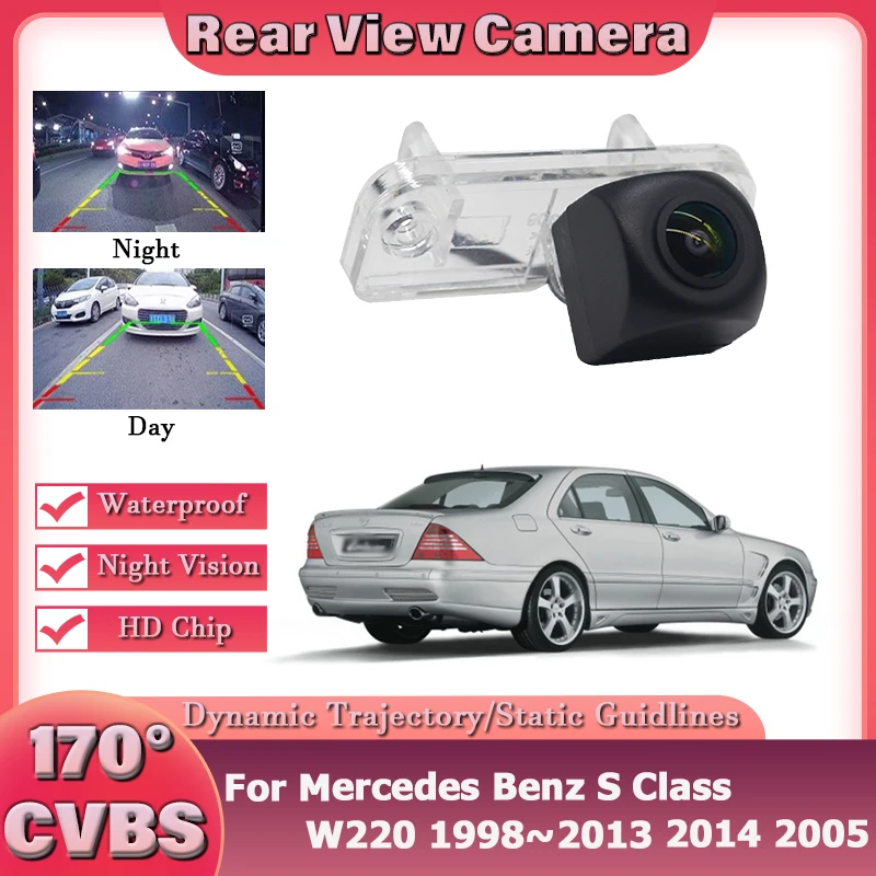 Автомобильная камера заднего вида 1080P для Mercedes Benz S Class W220 1998 ~ 2005 CCD Full HD ночного видения Водонепроницаемая парковочная камера заднего вида