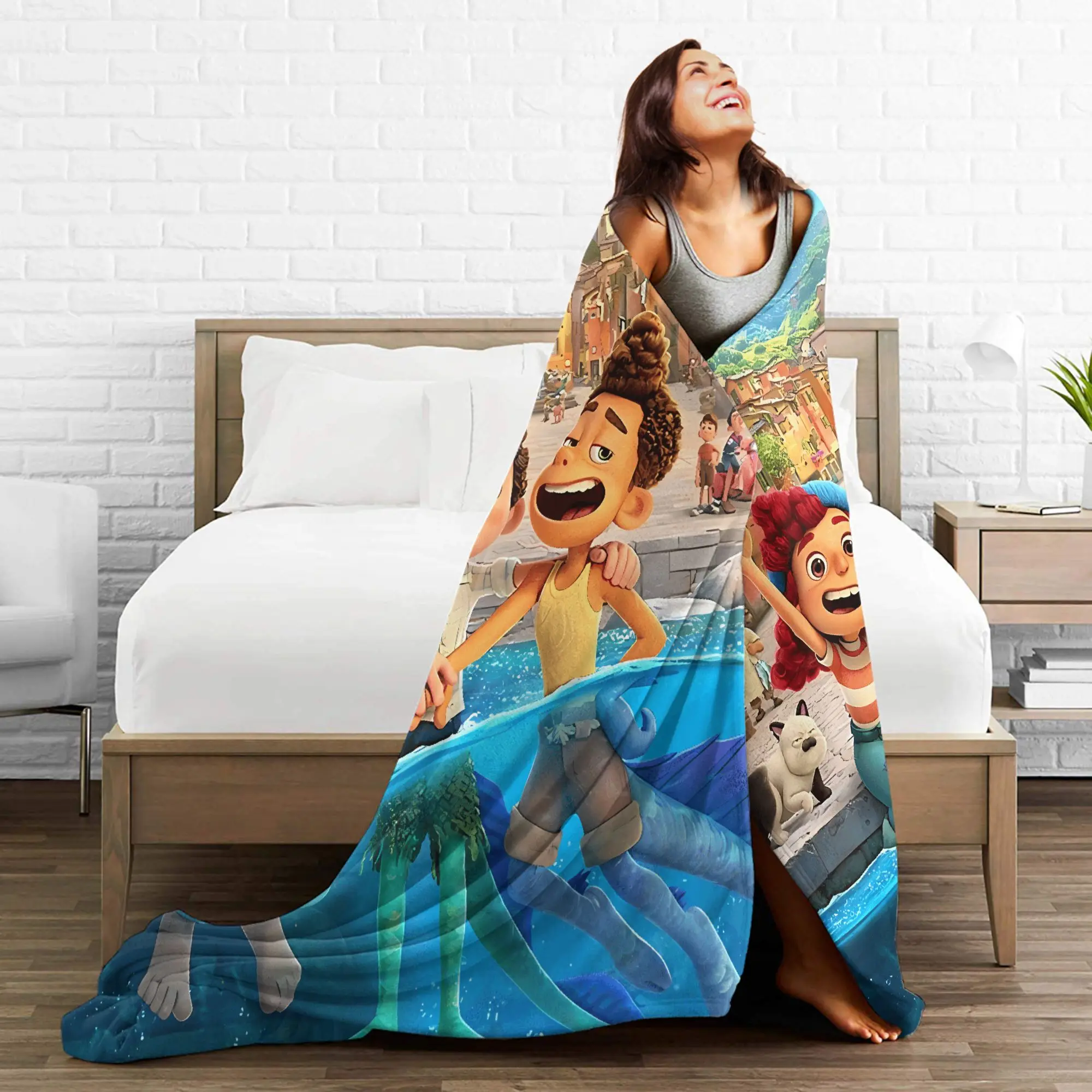 الكرتون LUCA بطانية لينة دافئة مريحة أفخم الفراش يلقي للطلاب غرفة المعيشة الفانيلا المفرش غطاء السرير