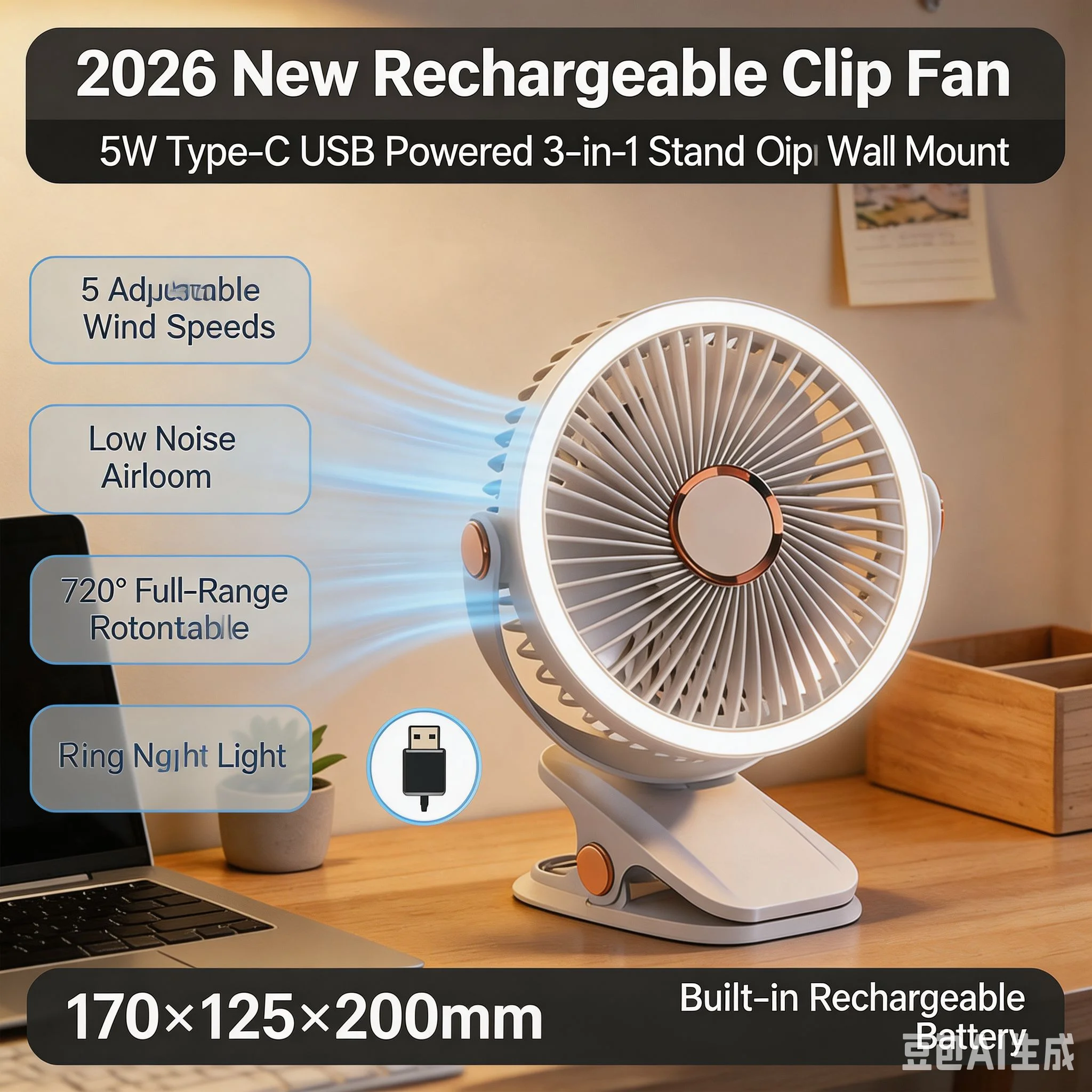 Бесшумный настольный вентилято – обзор и цена Oscillating Fan Clip