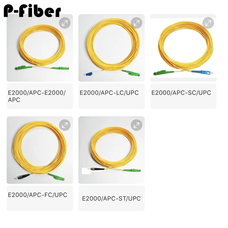 patch cords 5pcs E2000/APC-SC LC FC ST APC single-mode single core 2mm optical fiber jumper E2000 simplex SM 1m 10m 5m 20m 30m