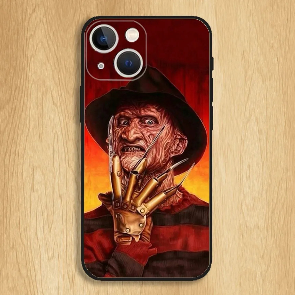 Horror F-Freddy K-Krueger Phone Case For iPhone15,14,13,12,11,Pro,Max,Plus,Mini,X,XS,XR,8,7,6,S,Plus,SE Soft Black Case