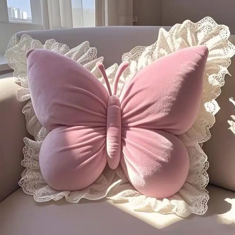 

Princess Butterfly Pillow Cover - Luxury Plush Cushion for Sofa/Car/Bedroom, Decorative Throw Pillow Case Office & Home