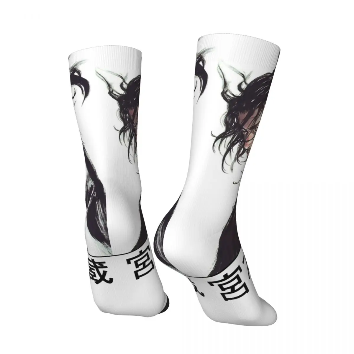 Retro Cool Samurai Crazy compression Socks Unisex Vagabond Miyamoto Musashi Sasaki Kojiro Manga  Seamless Printed Crew Sock