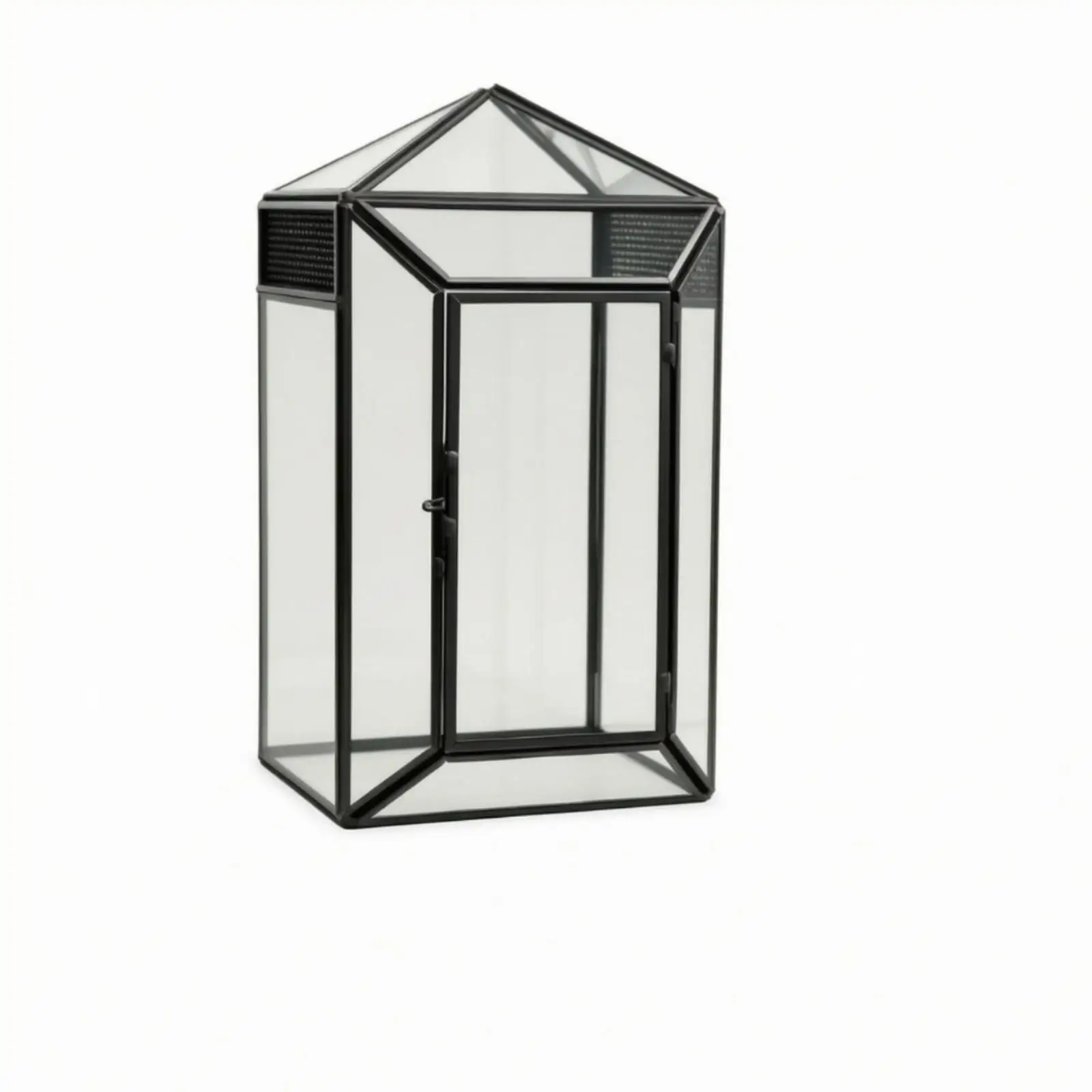 Compact Glass Terrarium with Front Latch Door for Miniature Landscape Cultivation