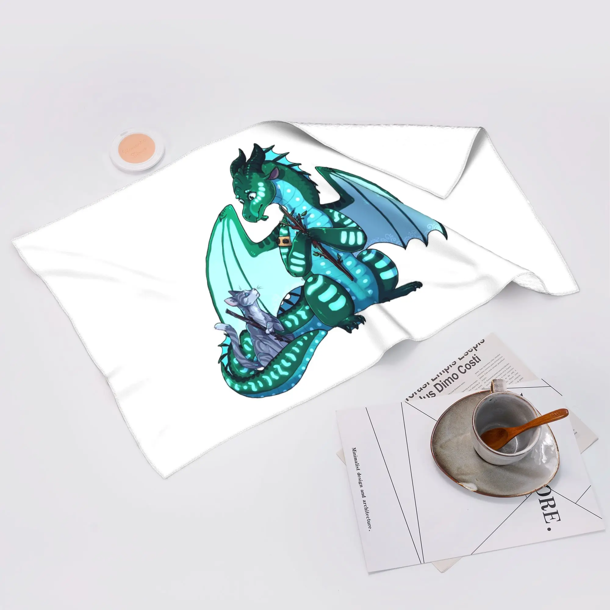 Custom Wings Of Fire & Warriors - Turtle And Jayfeather Soft Face Towel Quick Dry Pool Bath Cotton Towels Breathable