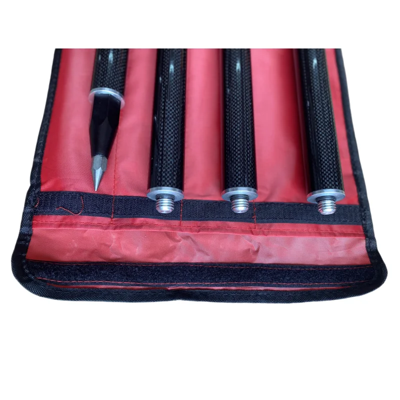 2M LENGTH GNSS CARBON FIBRE SURVEY POLE FOR GNSS GPS PRISM SURVEYING 5/8 THREAD 4 POLES + LEVELING BUBBLE