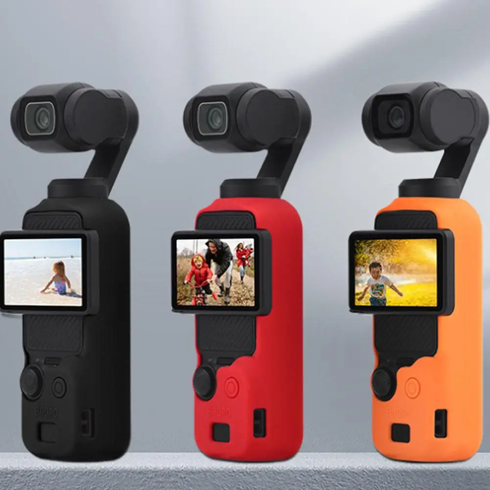 ตัวป้องกันซิลิโคนสำหรับ DJI Osmo Pocket 3, ฝาครอบกันฝุ่นกันลื่นอุปกรณ์เสริมกล้องกันโคลง