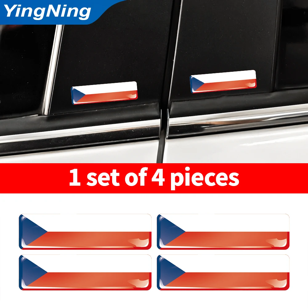 Czech Republic Flag Sticker 3D Domed Decals Car Styling Accessories for Skoda Octavia Fabia Superb Kodiaq Karoq motive exterior view 3