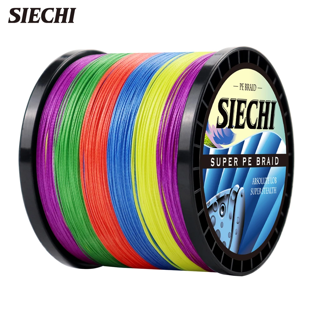 SIECHI 4 Strands Braided Fishing Line Multifilament 300M 500M 1000M Carp Fishing Braided Wire Sea Fishing Accessories Pe Line