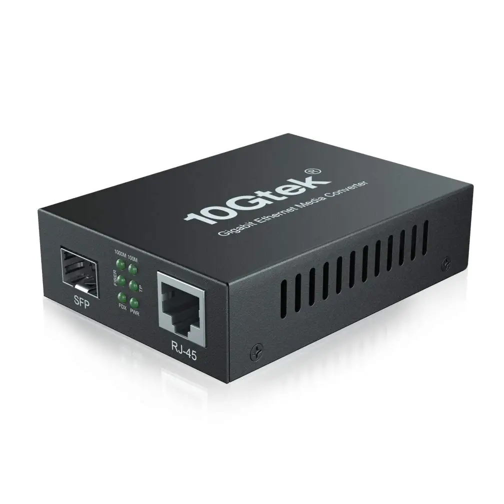 1.25G Gigabit Ethernet Media Converter, Open SFP Fiber to RJ45 Converter for 10/100/1000Base-Tx to SFP, SFP Slot Without Module