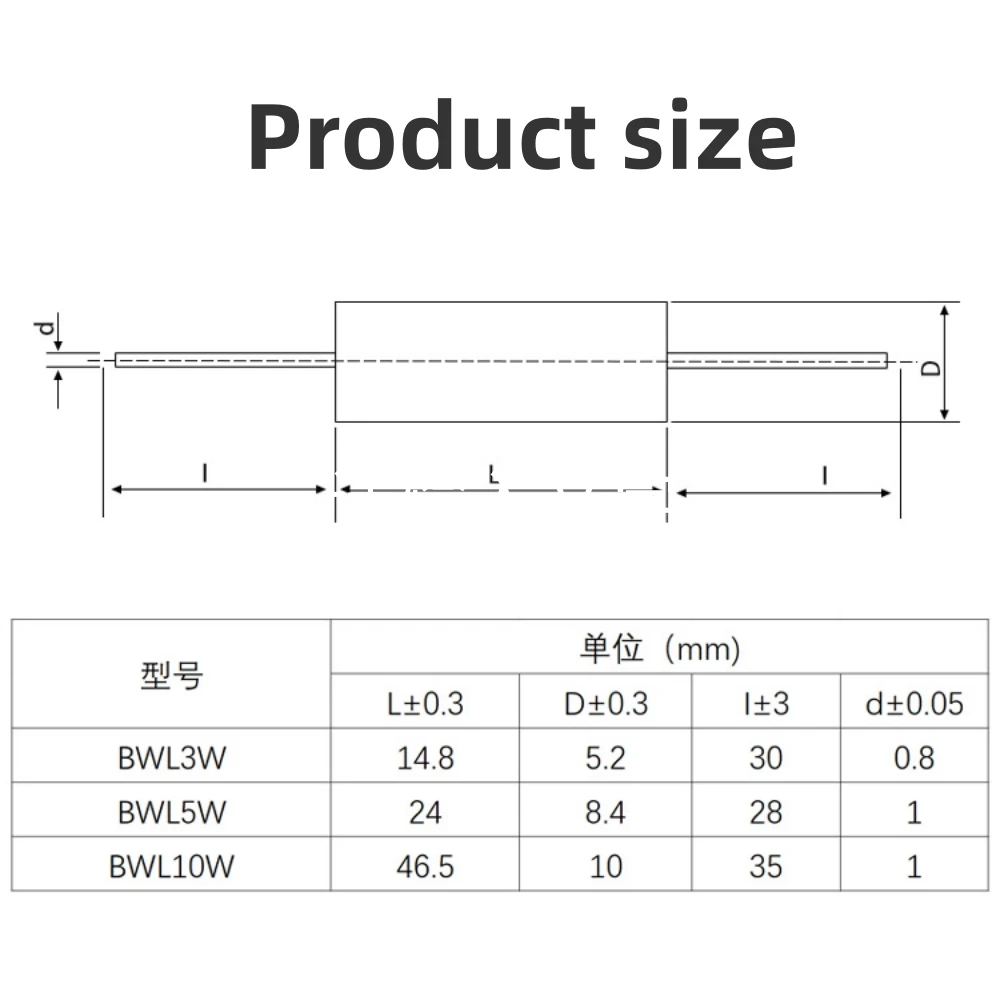 3W 5W 10W BWL High Precision Resistor R005 -- 20K Ohms 0.1% Low TCR Non-Inductive 100R 500R 1K Low Resistance Sampling Resistor