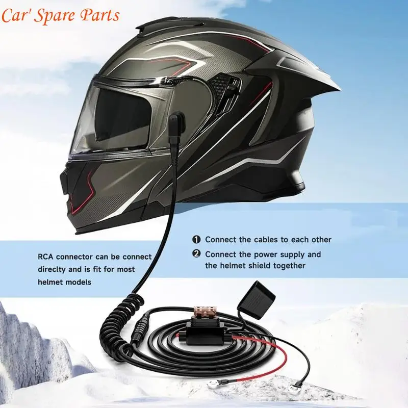 Y4UA Heated Replacement Wire Heated Cord For Snowmobile Bike Helmets 4