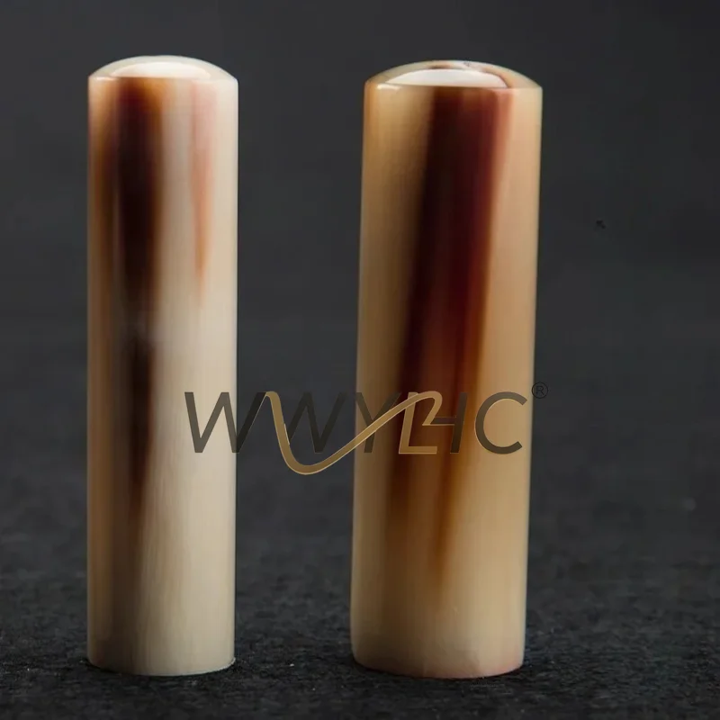 

2pcs Suitable for Wholesale White Cow Horn Round Seal Stamp Materials