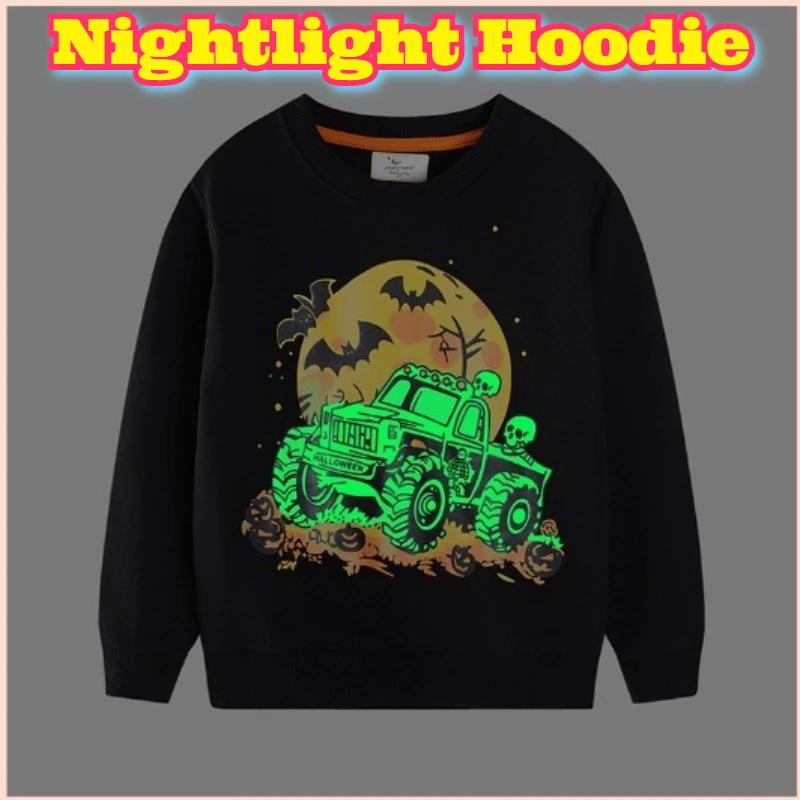 

Youth Halloween Sweatshirt Autumn Long Sleeve Crewneck Top Casual Costume Apparel Pumpkin Ghost Theme Fall Clothing Boys Wear