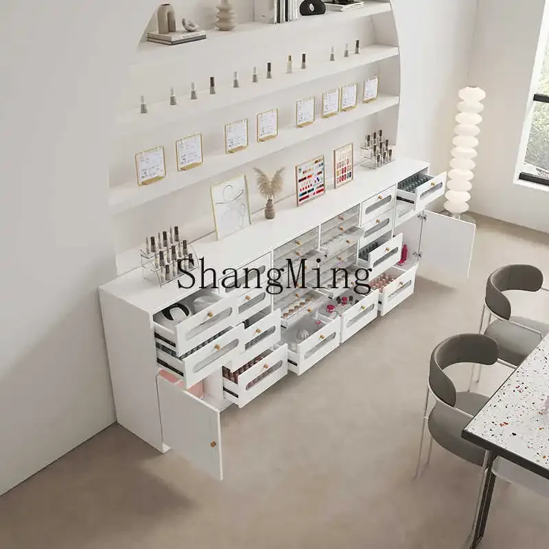 

ZYY Шкаф для ногтей Дисплей для хранения лака для ногтей Гель для хранения маникюрного салона Напольный шкаф с выдвижным ящиком