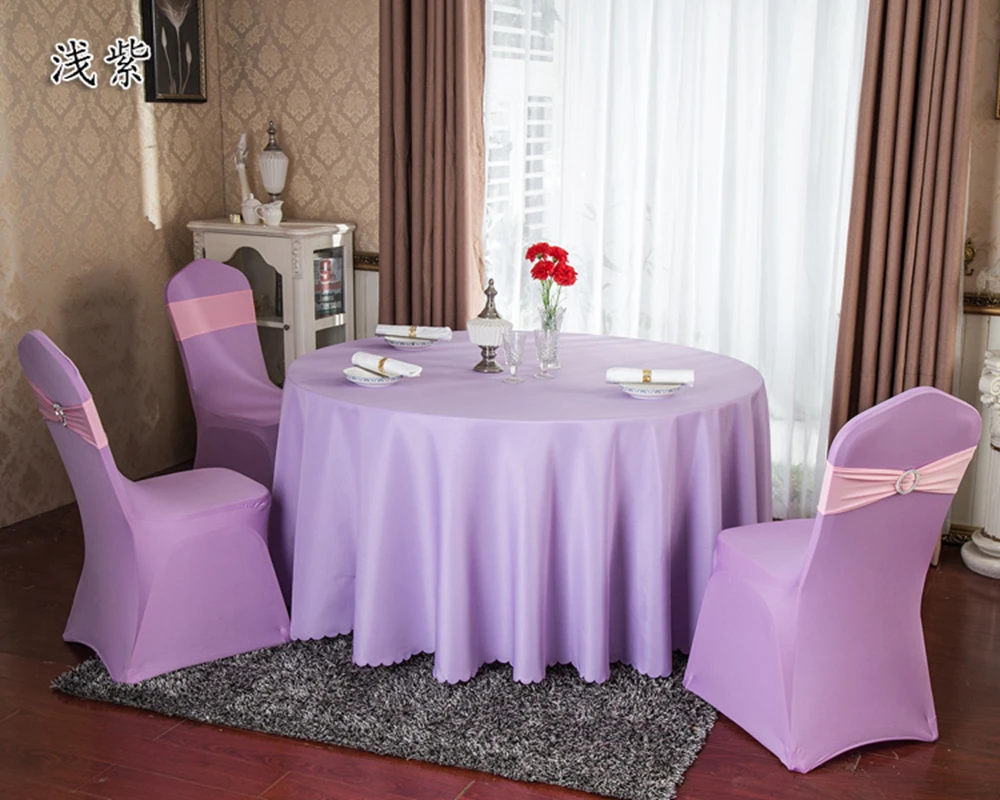 Hochzeitsdekoration, Tischdecke, runde Tischdecke, Polyester, einfarbig, Hotel, Bankett, Veranstaltungen, Geburtstag, Party, Feier, Urlaub – Detail 35