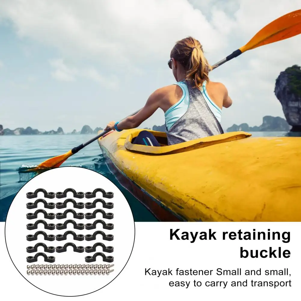 

Portable Kayak Buckle Kayak Buckle Kit Kayak Rope Buckle Repair Kit with Screws Boat Drawstring C-shaped Fixing Set for Canoe