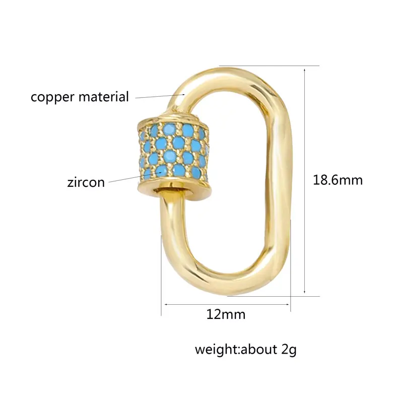 1/2/5pcs Copper Zircon Spiral Clasps Lock Carabiner Fasteners Connector For DIY Necklaces Bracelets Jewelry Making Accessories