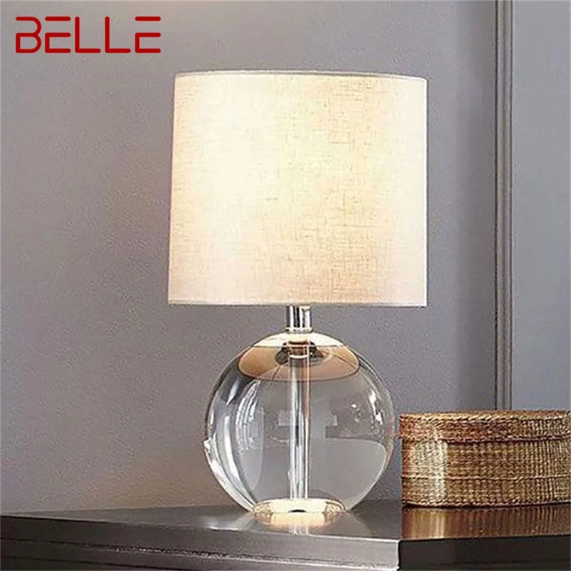BELLE Dimmer Table Light Contemporary Simple Desk Lamp Round Crystal LED for Home Bed Room Decoration