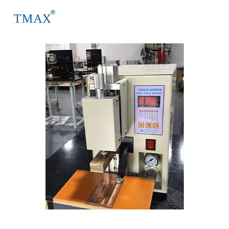 TMAX Brand Cylindrical Cell Battery Double Point Pneumatic Spot Welder Spot Welding Machine for Cylinder Cell Assembling