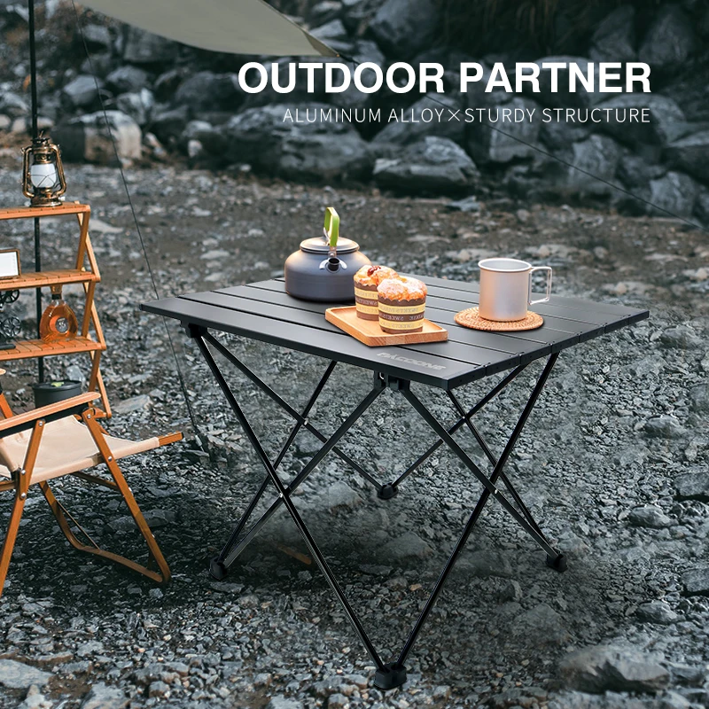 Portable Camping Folding Table Outdoor Picnic Barbecue Storage Table Aluminum Alloy Table Camping Furniture Camping Supplies