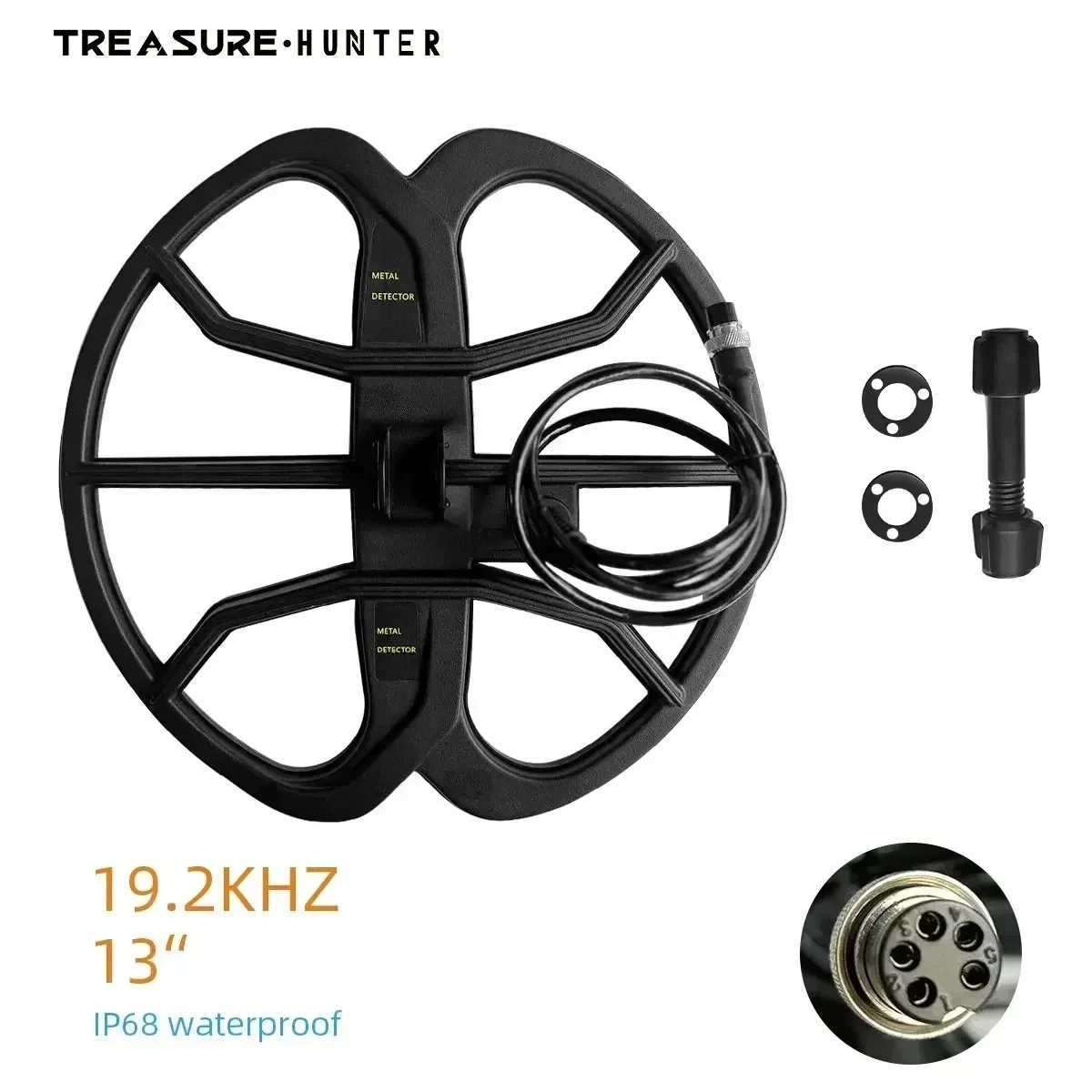 

Treasure Hunter 19.2khz 13" Metal Detector Accessories Search Coil with Screw Professional Waterproof for GX850