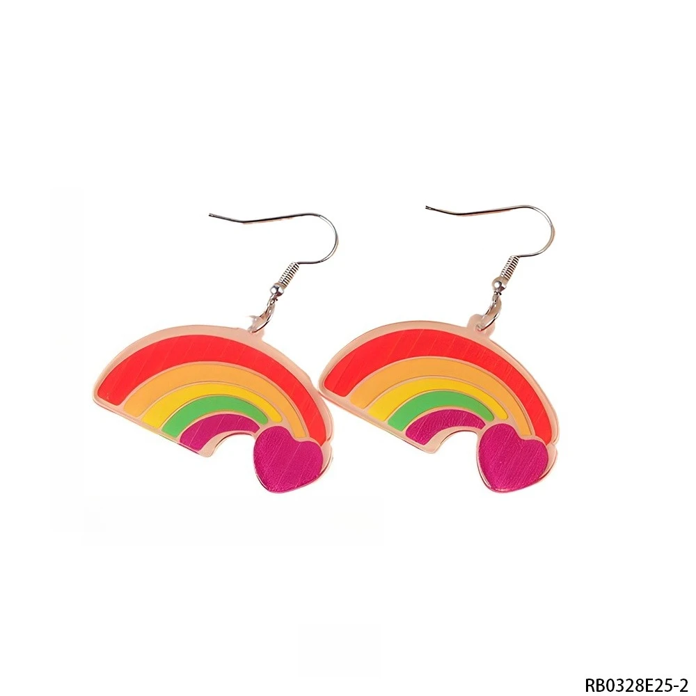 PESENAR Ces boucles d'oreilles arc-en-ciel à cœur unique sont très mignonnes L'accessoire parfait pour la Saint-Valentin