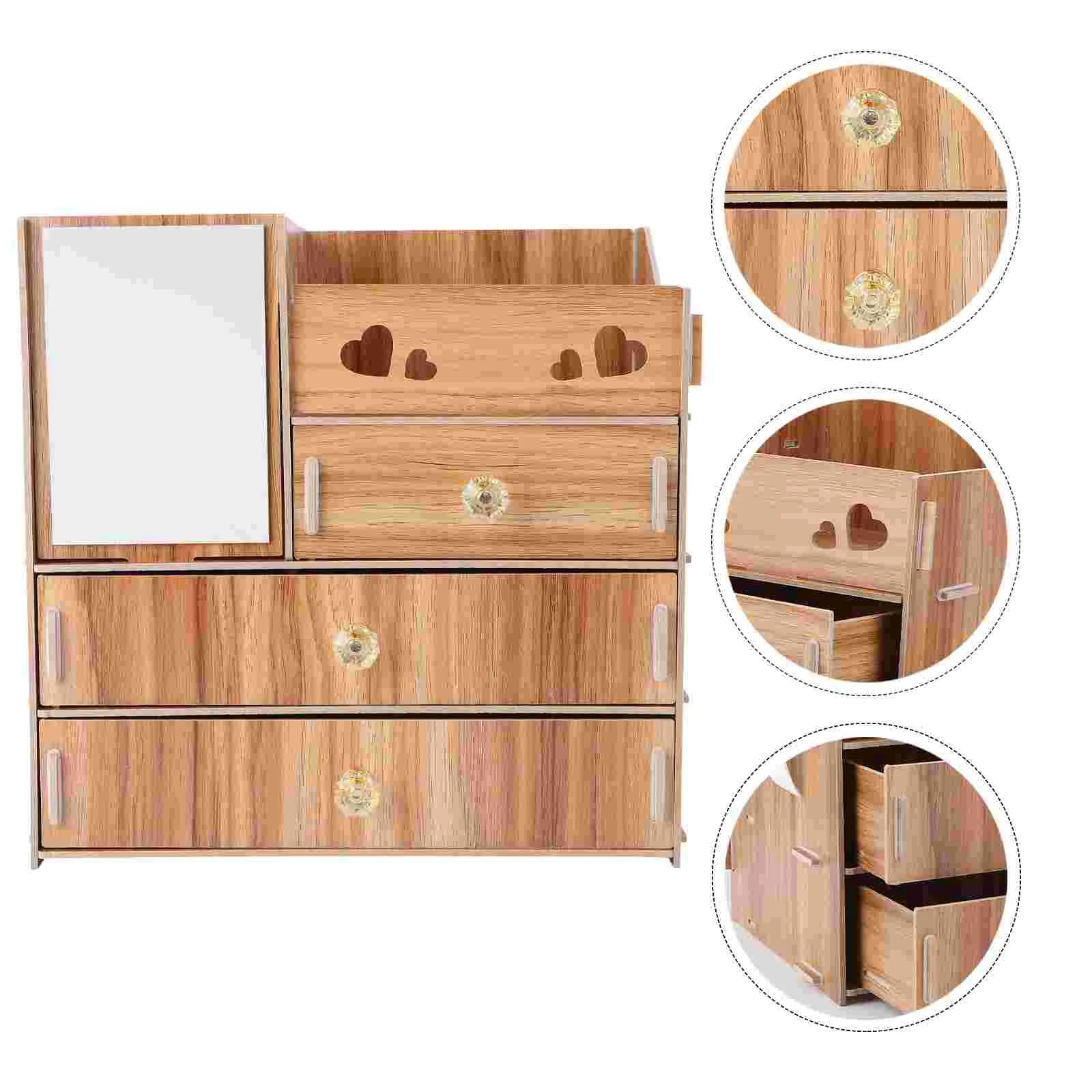 

Drawer Organizer Cosmetics Contianer Storage Rack Multifunctional Shelf Household Desktop Container Wooden Office